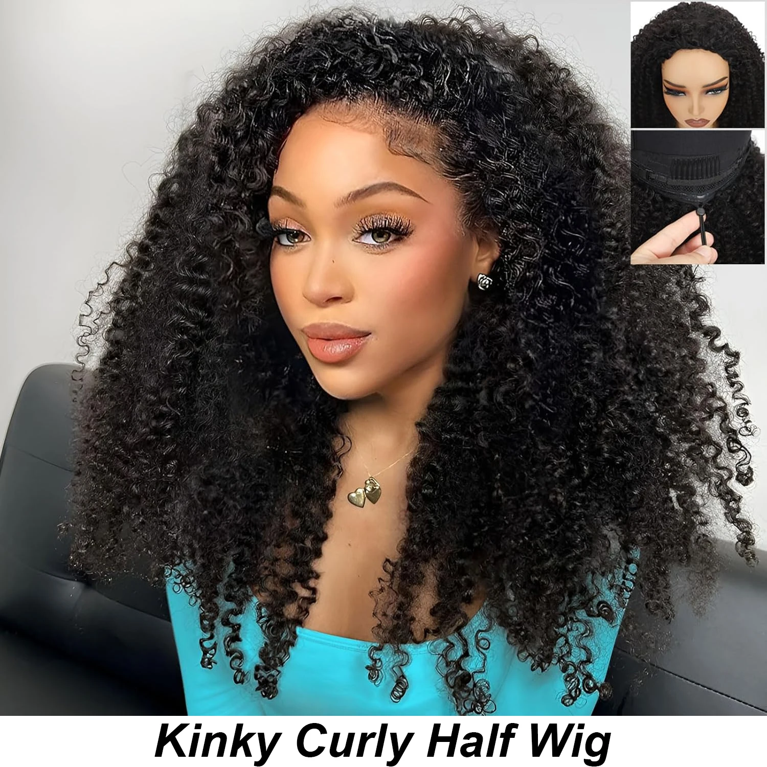 Kinky Curly Half Wig Human Hair 200 Density 3 In 1 Drawstring Seamless Flip Wigs Wear And Go Glueless Half Up Half Down Headband Wig Natural Black for Women Beginner Friendly
Kinky Curly Half Wig Human Hair 200 Density 3 In 1 Drawstring Seamless Flip Wigs Wear And Go Glueless Half Up Half Down Headband Wig Natural Black for Women Beginner Friendly