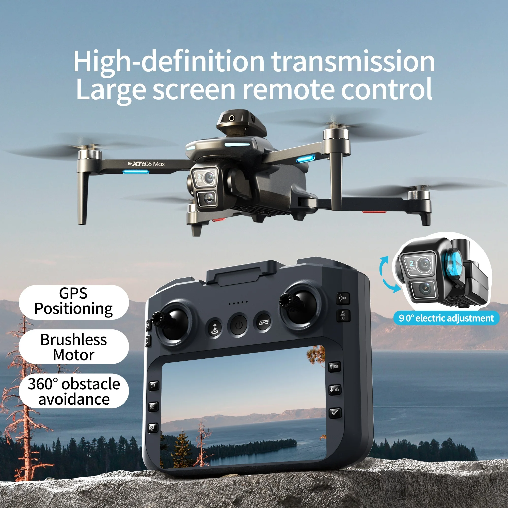 Optical Flow Position Obstacle Avoidance Brushless Screen Drone Large Screen GPS Brushless Drone 8K ESC Dual Camera Quadcopter
Optical Flow Position Obstacle Avoidance Brushless Screen Drone Large Screen GPS Brushless Drone 8K ESC Dual Camera Quadcopter