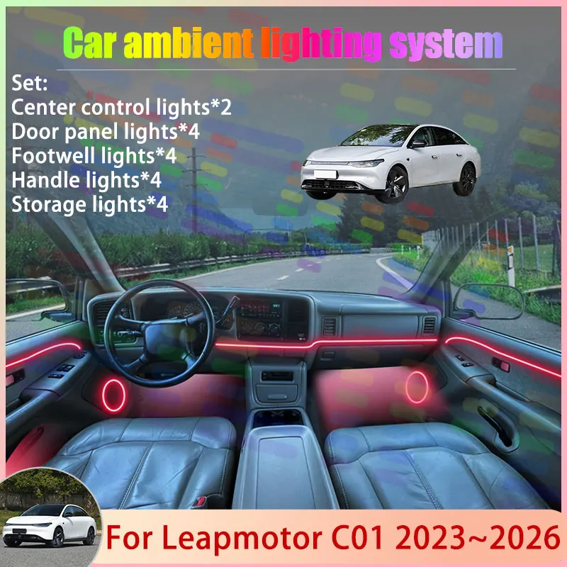 Для Leapmotor C01 2023 ~ 2026 2024 2025 2/24 в 1 автомобильная атмосферная лампа RGB абажур ансамбль стример атмосферный набор аксессуаров
Для Leapmotor C01 2023 ~ 2026 2024 2025 2/24 в 1 автомобильная атмосферная лампа RGB абажур ансамбль стример атмосферный набор аксессуаров