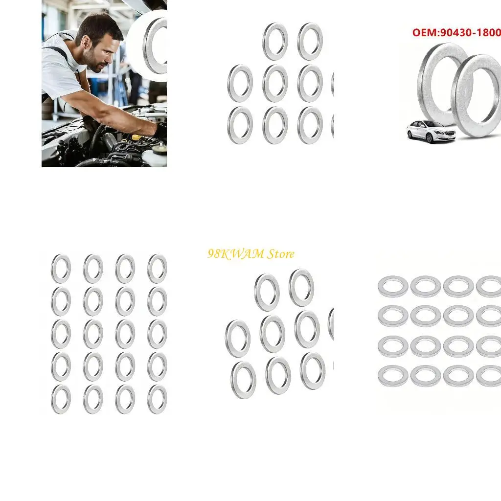 10 Pieces Upgrades Oil Pan Plug Washer 90430-18008 Metal Mixture Oil Outlet Gasket for Automotive Transmission Units 68UF
10 Pieces Upgrades Oil Pan Plug Washer 90430-18008 Metal Mixture Oil Outlet Gasket for Automotive Transmission Units 68UF