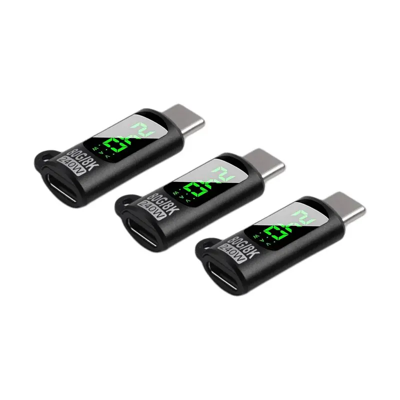 【A08I】USB-C адаптер-тестер мощности, 240 Вт, комплект из 3 штук, с цифровым LED-дисплеем, передача данных 80 Гбит/с
【A08I】USB-C адаптер-тестер мощности, 240 Вт, комплект из 3 штук, с цифровым LED-дисплеем, передача данных 80 Гбит/с
