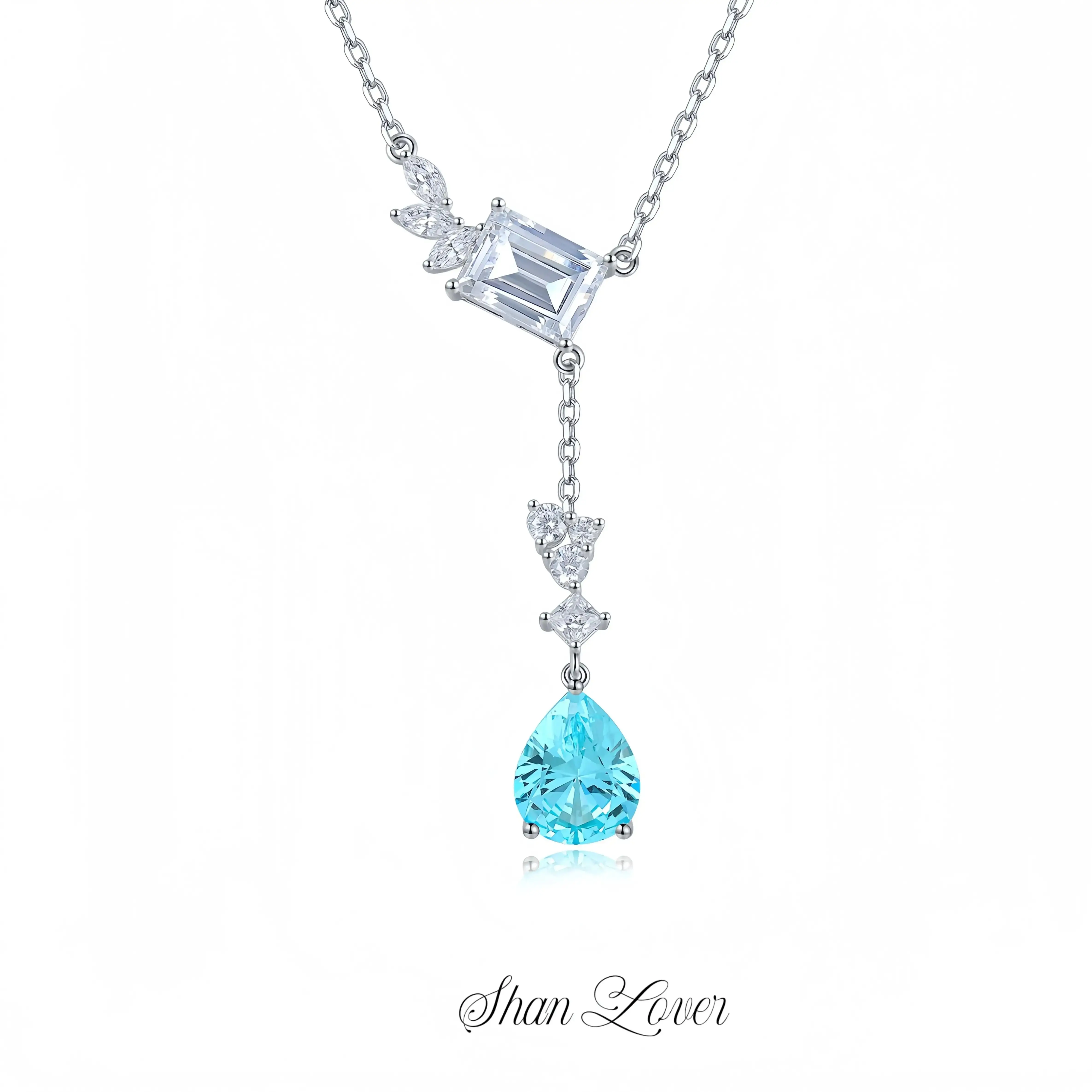 ShanLover Brand Real 925 Sterling Silver Pendant Necklace Lab Grown Paraiba Blue Tourmaline Gemstones Necklaces Pendants Women
ShanLover Brand Real 925 Sterling Silver Pendant Necklace Lab Grown Paraiba Blue Tourmaline Gemstones Necklaces Pendants Women