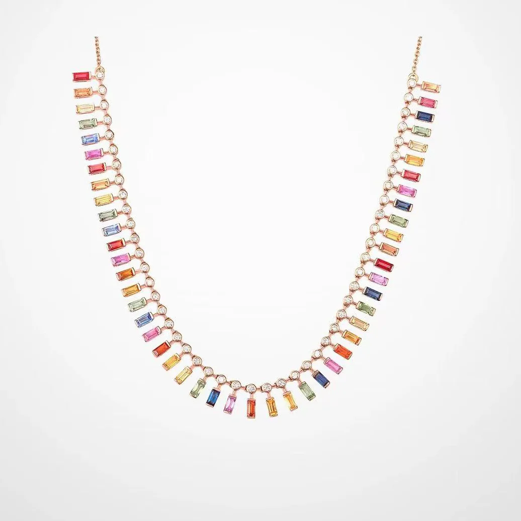 Luxury brand jewelry S925 Sterling silver djula Rainbow Collection classic women's necklace suitable for everyday wear.
Luxury brand jewelry S925 Sterling silver djula Rainbow Collection classic women's necklace suitable for everyday wear.
