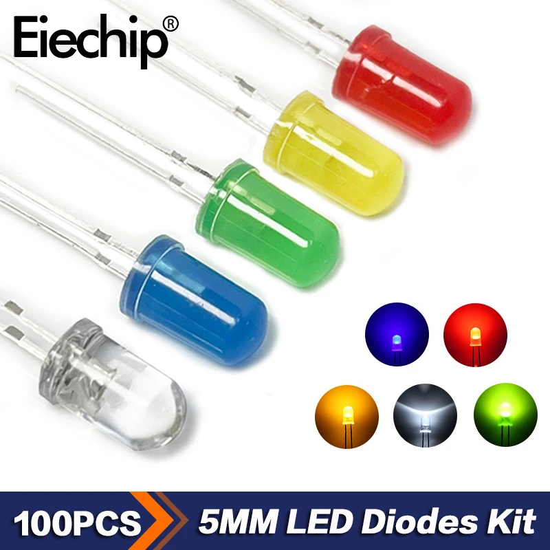 100PCS/Lot 5MM LED Diode F5 Assorted Kit Straw Hat LED Diodes White Green Red Blue Yellow DIY Light Emitting Diode
100PCS/Lot 5MM LED Diode F5 Assorted Kit Straw Hat LED Diodes White Green Red Blue Yellow DIY Light Emitting Diode
