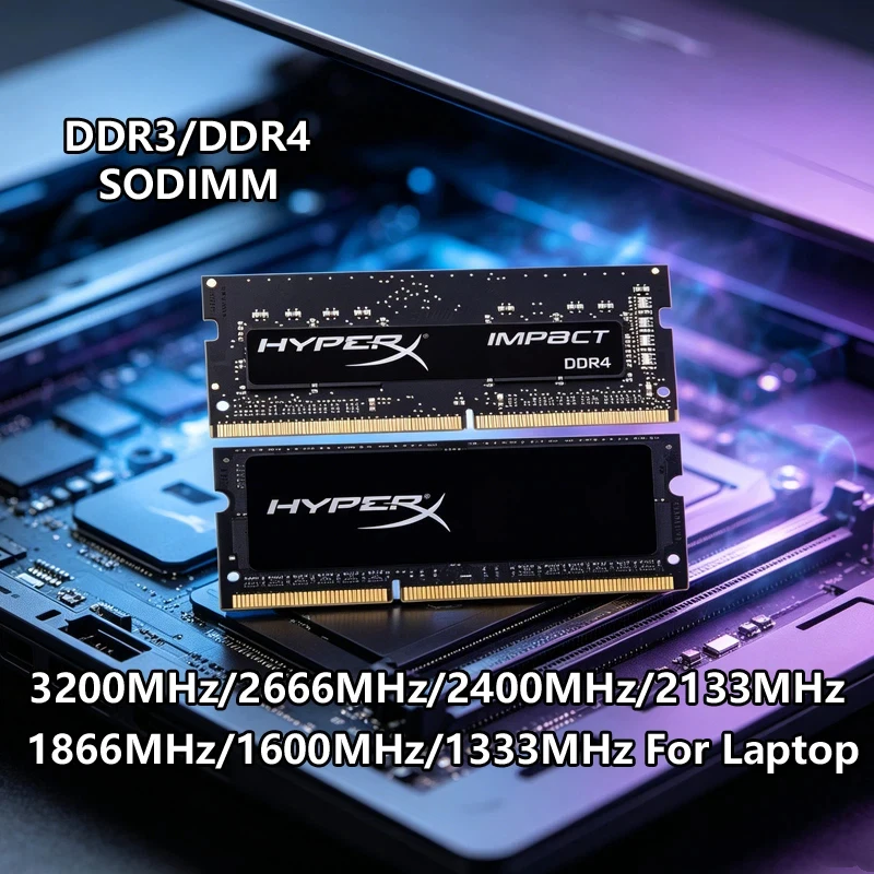 Laptop DDR3/DDR3L DDR4 SO-DIMM RAM 4GB 8GB 16GB 1333/1600/1866/2133/2400/2666/3200MHz 1.2V/1.35V/1.5V Notebook Memory Module
Laptop DDR3/DDR3L DDR4 SO-DIMM RAM 4GB 8GB 16GB 1333/1600/1866/2133/2400/2666/3200MHz 1.2V/1.35V/1.5V Notebook Memory Module