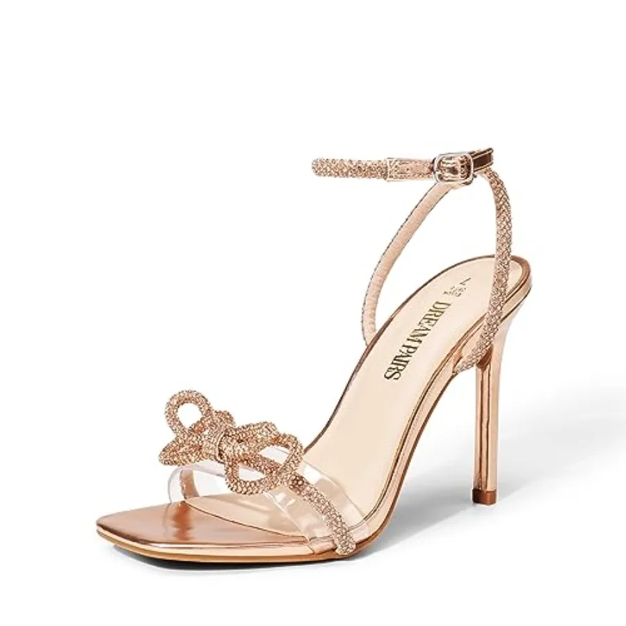 Women's Double Bowknots Crystal Sandals Clear Slingback Heels Square Toe Shoes for Party Wedding
Women's Double Bowknots Crystal Sandals Clear Slingback Heels Square Toe Shoes for Party Wedding