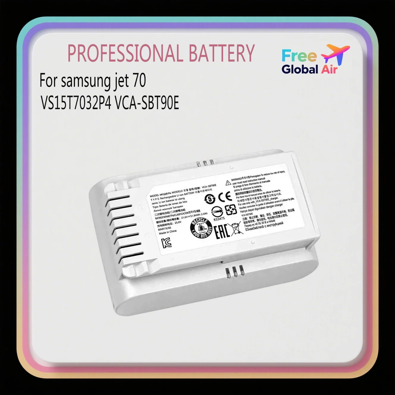 Для пылесоса Samsung, аккумулятор 21,6 В jet70 VS15T7032P4 VCA-SBT90E, 5000 мАч, аккумуляторы с длительным сроком службы
Для пылесоса Samsung, аккумулятор 21,6 В jet70 VS15T7032P4 VCA-SBT90E, 5000 мАч, аккумуляторы с длительным сроком службы