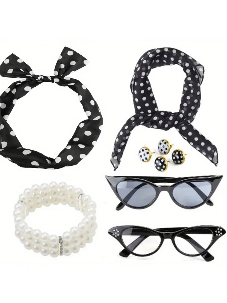 50s Accessories Set for Women 1950s Women Costume Accessories Scarf Glasses Headband for 50s Party Accessories+summer
50s Accessories Set for Women 1950s Women Costume Accessories Scarf Glasses Headband for 50s Party Accessories+summer