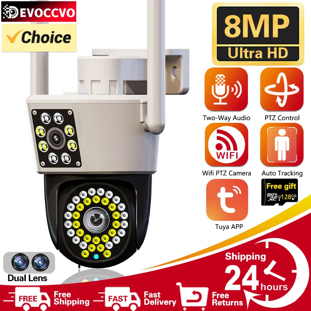 4K 8MP PTZ WiFi Camera Dual Lens Dual-Screen Auto Tracking Outdoor Video Cam Security Protection Waterproof Surveillance Tuya AP
4K 8MP PTZ WiFi Camera Dual Lens Dual-Screen Auto Tracking Outdoor Video Cam Security Protection Waterproof Surveillance Tuya AP