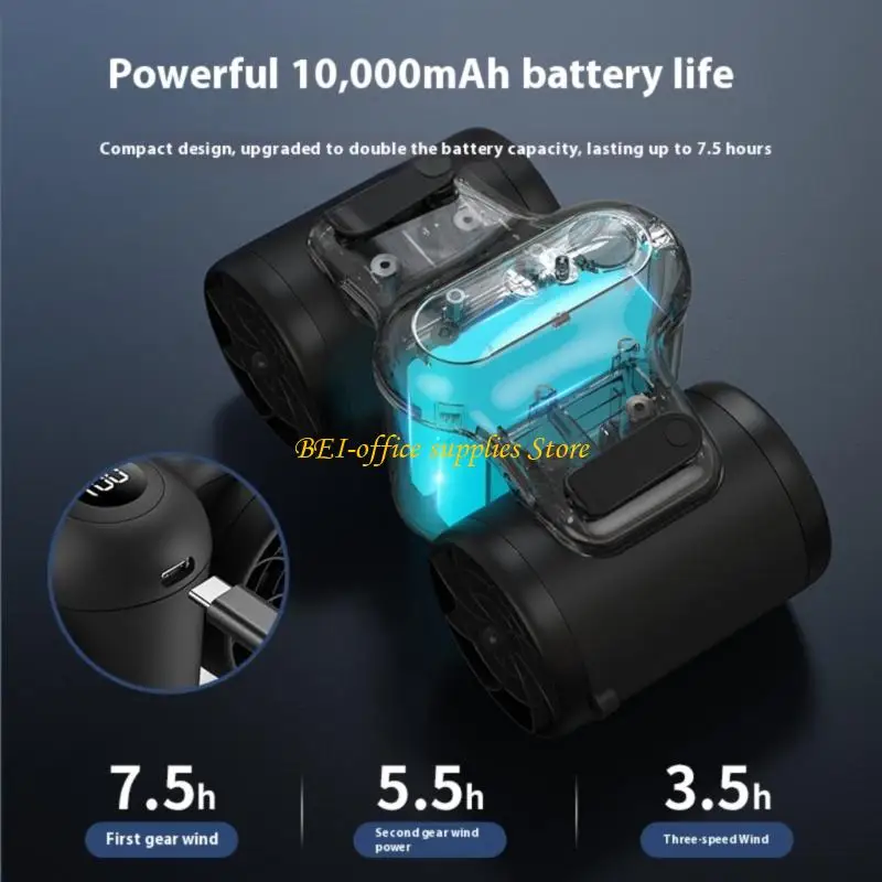 A9LC Double Blower Neck Waist Fan for Outdoor Use 10000mAh Rechargeable Battery
A9LC Double Blower Neck Waist Fan for Outdoor Use 10000mAh Rechargeable Battery