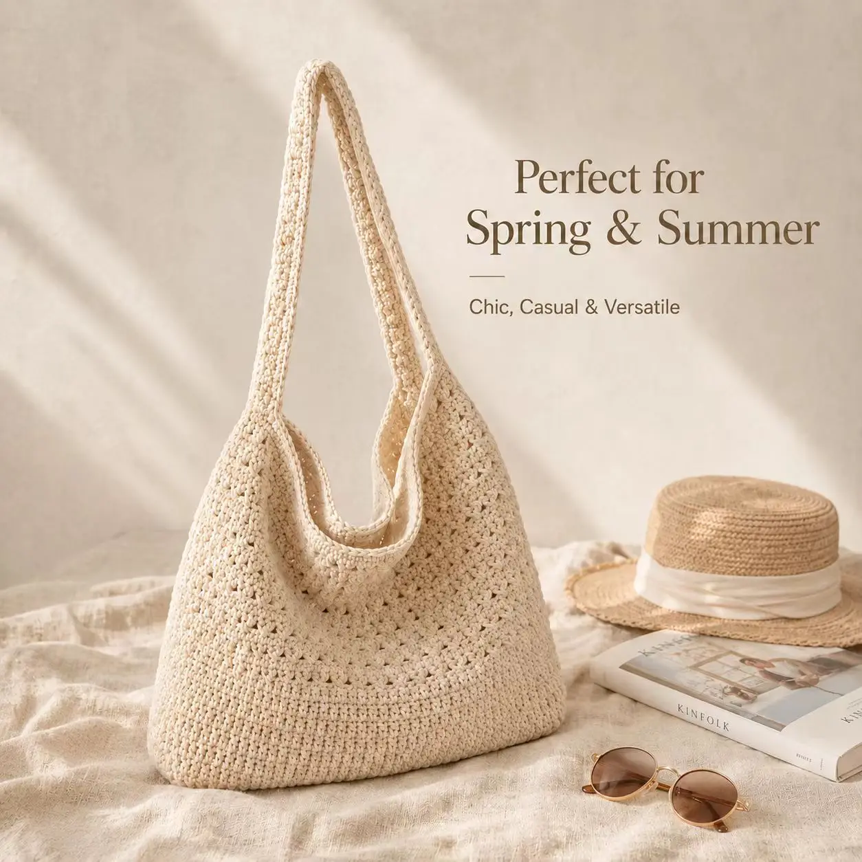 Women Summer Hollow Woven Tote Bag Large Capacity Cotton Crochet Shoulder Bag Casual Beach Handbag
Women Summer Hollow Woven Tote Bag Large Capacity Cotton Crochet Shoulder Bag Casual Beach Handbag