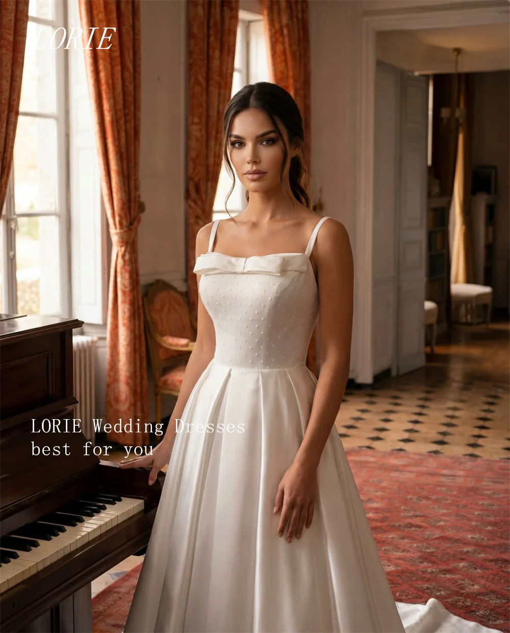 LORIE Luxury A Line Civil Wedding Dress Square Collar Bow Bridal Dresses Spaghetti Strap Engagement Wedding Gown Customized 2026
LORIE Luxury A Line Civil Wedding Dress Square Collar Bow Bridal Dresses Spaghetti Strap Engagement Wedding Gown Customized 2026