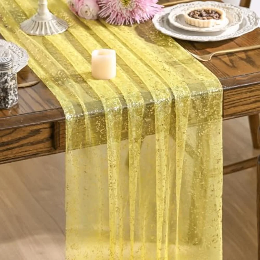 10PCS Light Gold Gauze Table Runner 120 Inch 10Feet Glitter Metallic Foil Sheer Dining Wedding Anniversary Holiday Birthday Tab
10PCS Light Gold Gauze Table Runner 120 Inch 10Feet Glitter Metallic Foil Sheer Dining Wedding Anniversary Holiday Birthday Tab