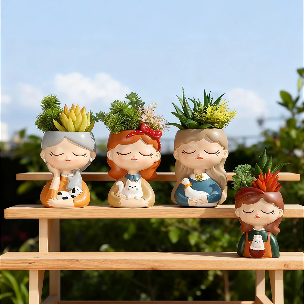 Упаковка из 4 шт., маленькие горшки для растений для девочек, сочные горшки из смолы для домашнего офиса, стола, мини-орнамент, украшение сказочного сада
Упаковка из 4 шт., маленькие горшки для растений для девочек, сочные горшки из смолы для домашнего офиса, стола, мини-орнамент, украшение сказочного сада