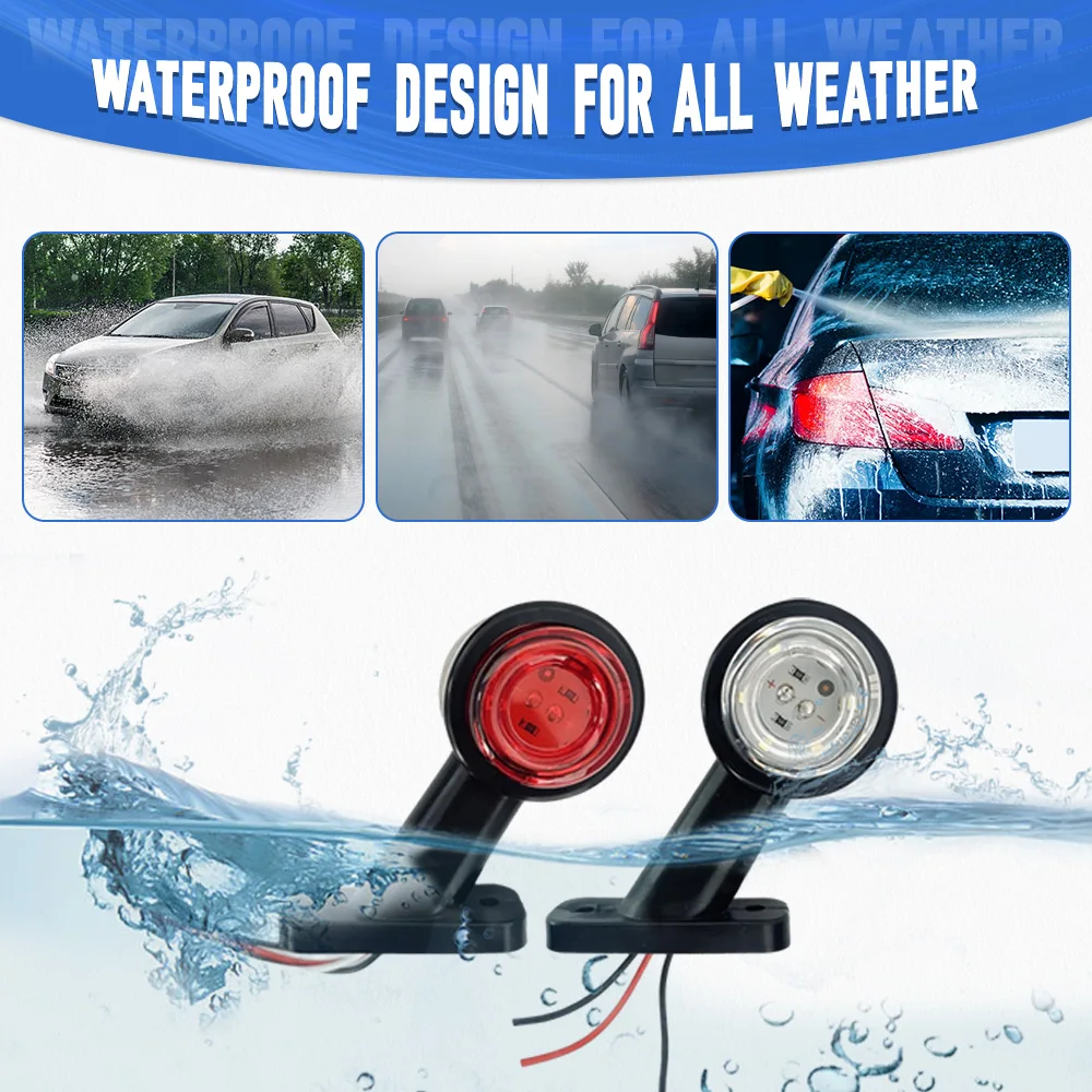 12 V 24 V LED Side Marker Light Weatherproof Clearance Lamp Rear Tail Light For Trucks SUVs Boats Buses Trailers Red White Light
12 V 24 V LED Side Marker Light Weatherproof Clearance Lamp Rear Tail Light For Trucks SUVs Boats Buses Trailers Red White Light