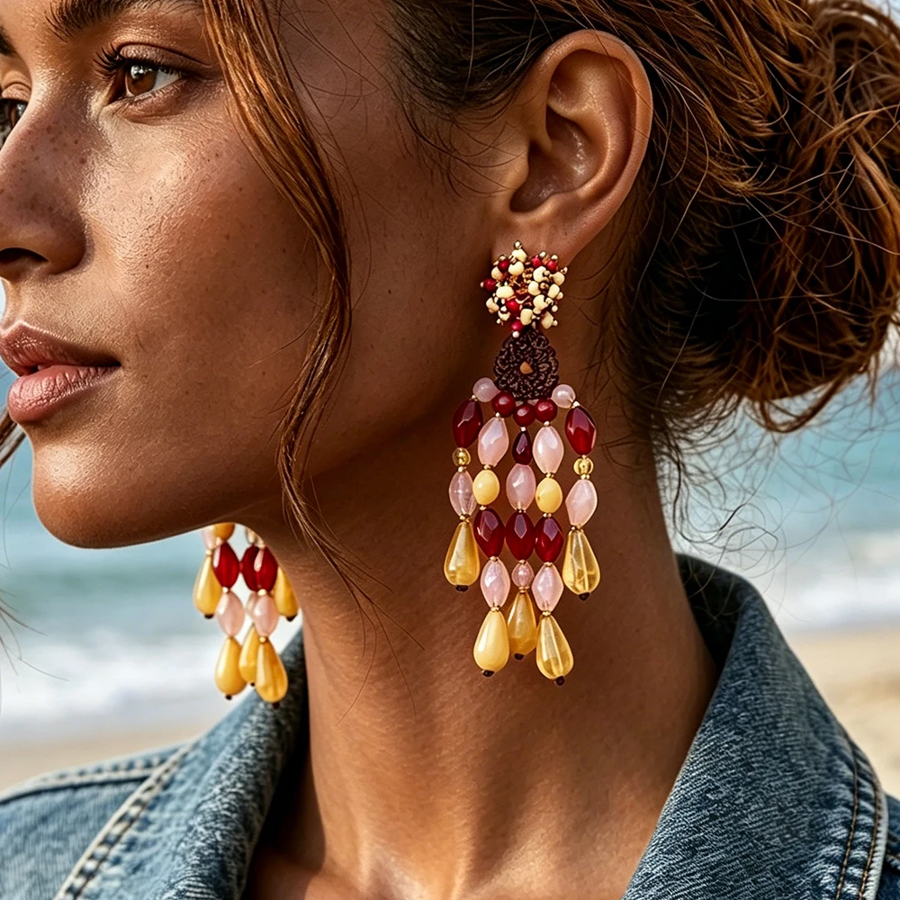 Bohemian Colorful Resin Beaded Tassel Earrings for Women Vintage Ethnic Style Summer Beach Party Jewelry Gifts
Bohemian Colorful Resin Beaded Tassel Earrings for Women Vintage Ethnic Style Summer Beach Party Jewelry Gifts