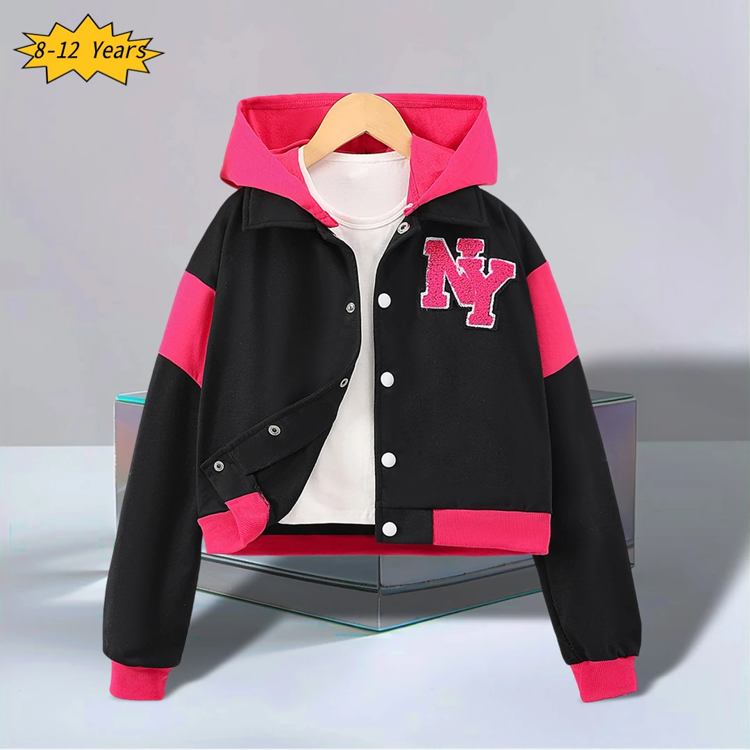 2024 New Spring and Autumn Girls Jacket Long Sleeved Letter Hooded Contrast Colored Girl Jacket Fashionable Casual Coat 8-12Y
2024 New Spring and Autumn Girls Jacket Long Sleeved Letter Hooded Contrast Colored Girl Jacket Fashionable Casual Coat 8-12Y