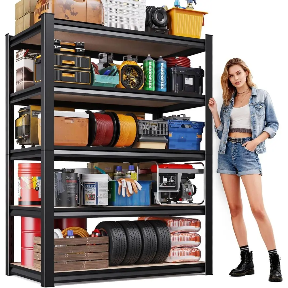 5-Tier Adjustable Heavy-Duty Metal Shelving Unit - 2050 lbs Capacity, Ideal for Garage, Workshop, and Storage
5-Tier Adjustable Heavy-Duty Metal Shelving Unit - 2050 lbs Capacity, Ideal for Garage, Workshop, and Storage