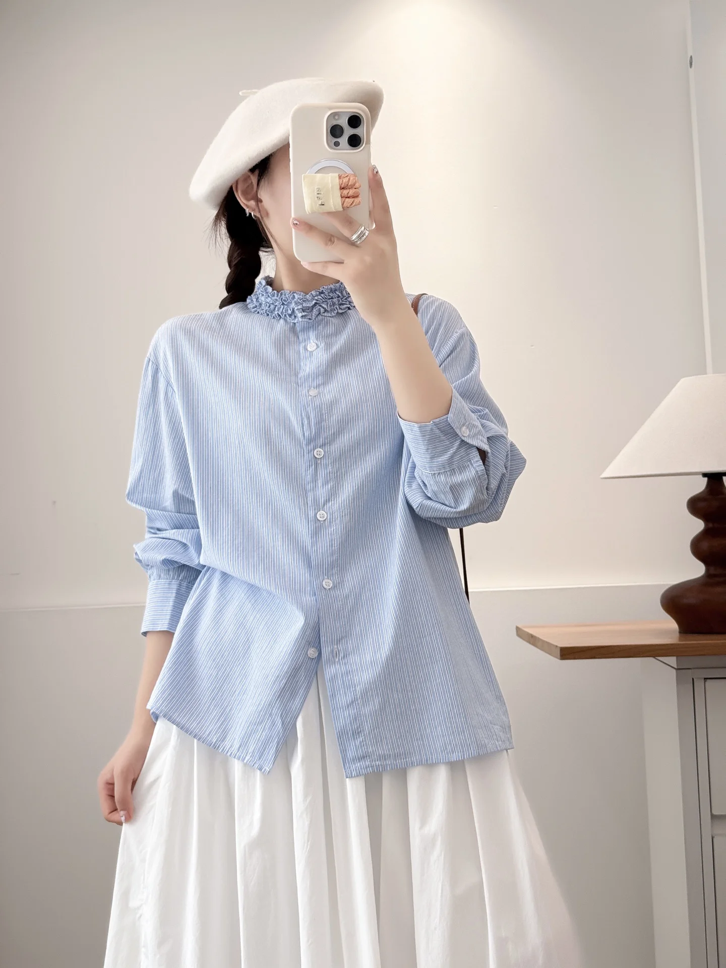 Японский женский топ из чистого хлопка Long Sve irt, свободный крой, простой полосатый воротник, дышащий, удобный, повседневная одежда
Японский женский топ из чистого хлопка Long Sve irt, свободный крой, простой полосатый воротник, дышащий, удобный, повседневная одежда