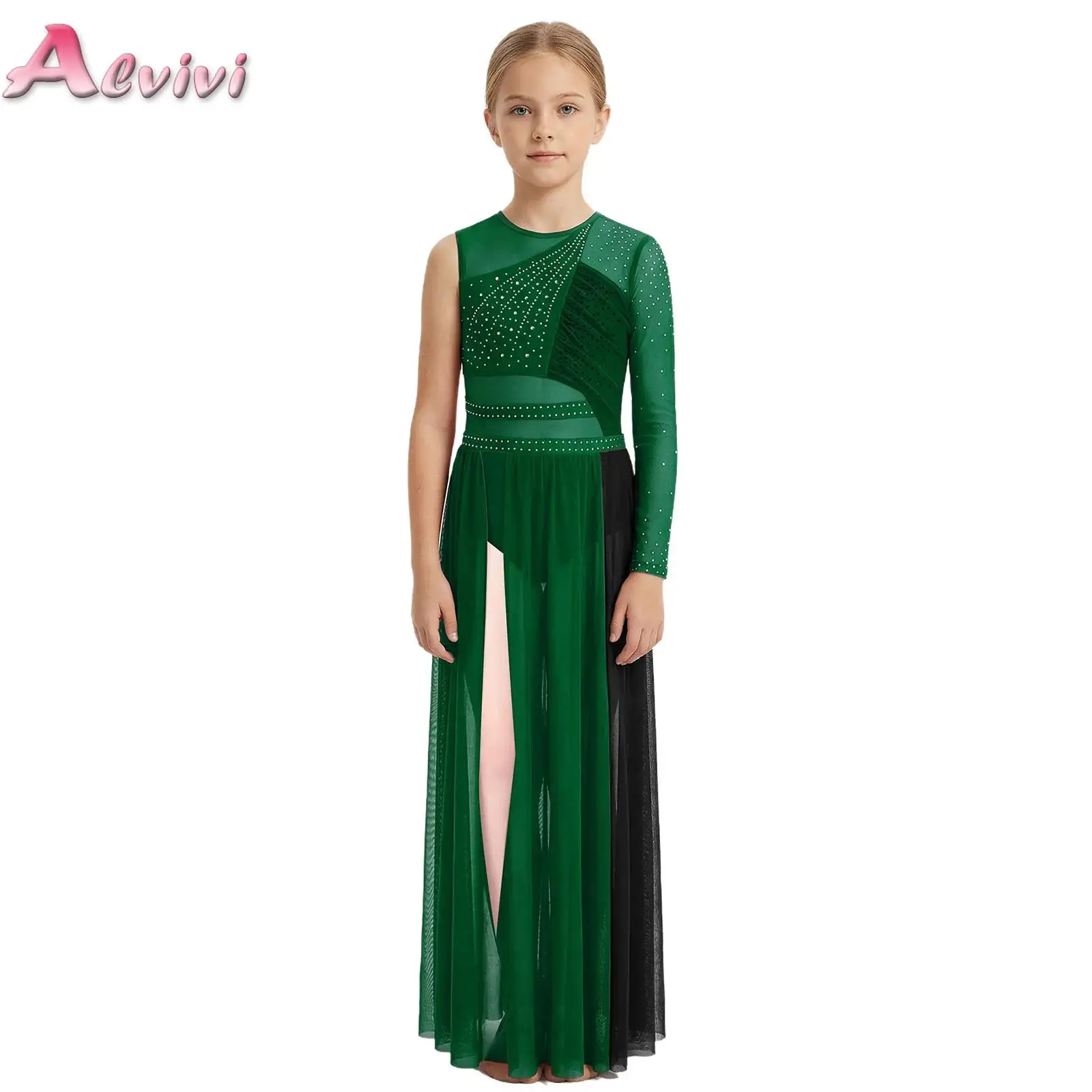 Kids Girls Lyrical Dance Dress Invisible Zipper Color Block Patchwork Side Split Mesh Shiny Rhinestones Dress for Ballet Dance
Kids Girls Lyrical Dance Dress Invisible Zipper Color Block Patchwork Side Split Mesh Shiny Rhinestones Dress for Ballet Dance