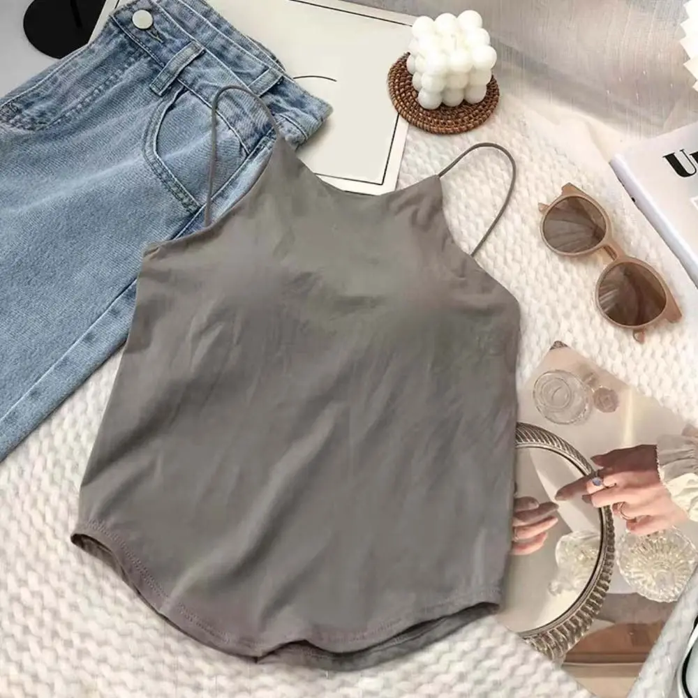 Simple Strap Skinny Base Vest Tops Spicy Girl Style Tank Sleeveless Crop Tops Undershirts Slim Fit Bra with Pads Camisole Women
Simple Strap Skinny Base Vest Tops Spicy Girl Style Tank Sleeveless Crop Tops Undershirts Slim Fit Bra with Pads Camisole Women