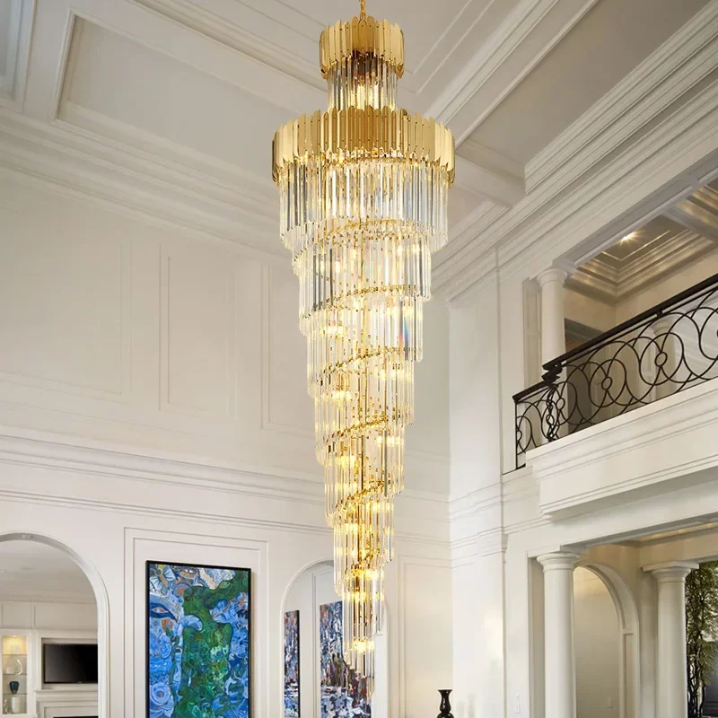 Modern Crystal Chandelier for Staircase Large Hallway Cristal Lamp Luxury Home Decor Indoor Lighting Long Chain Light Fixture
Modern Crystal Chandelier for Staircase Large Hallway Cristal Lamp Luxury Home Decor Indoor Lighting Long Chain Light Fixture