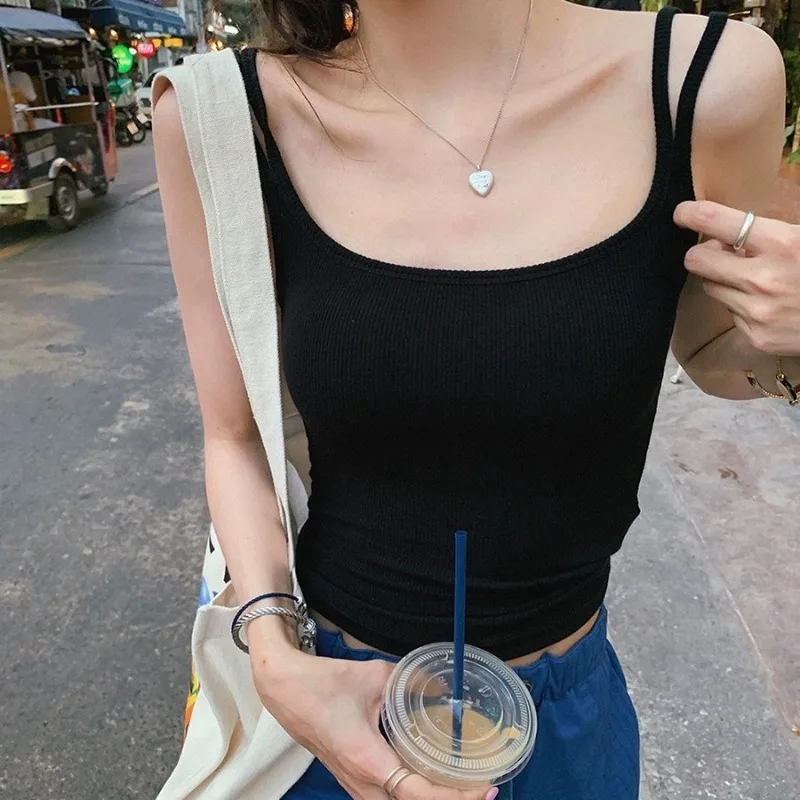 2025 New Korean Style Girl's Double Strap Slimming Tank Top Built-in Bra Cami with Sexy Back Design Versatile Trendy Outfit
2025 New Korean Style Girl's Double Strap Slimming Tank Top Built-in Bra Cami with Sexy Back Design Versatile Trendy Outfit