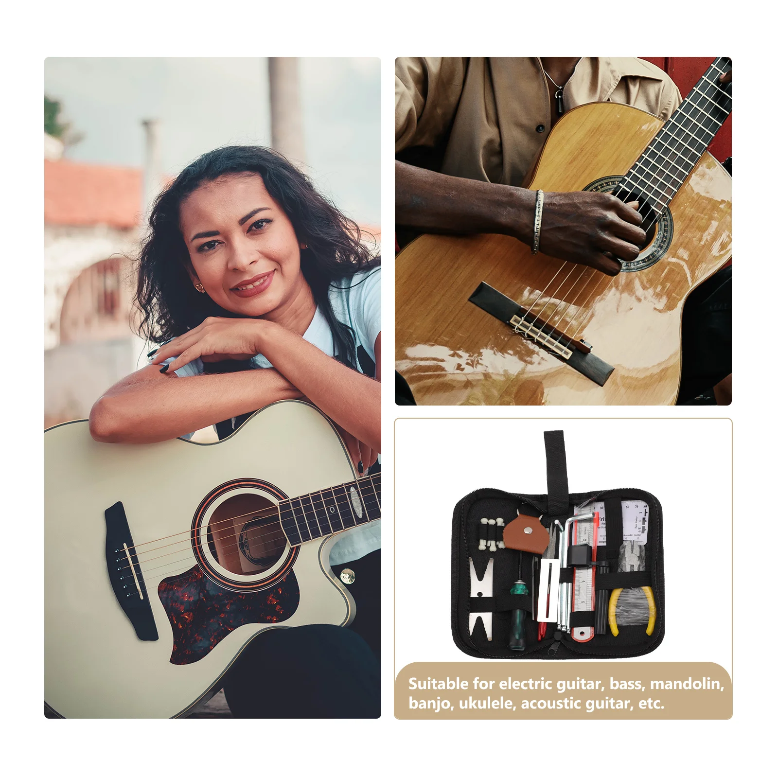 1 Set Guitar Repair Tools Kit Professional Maintenance Accessories For Electric Bass Mandolin Ukulele String Winder Picks Hex
1 Set Guitar Repair Tools Kit Professional Maintenance Accessories For Electric Bass Mandolin Ukulele String Winder Picks Hex