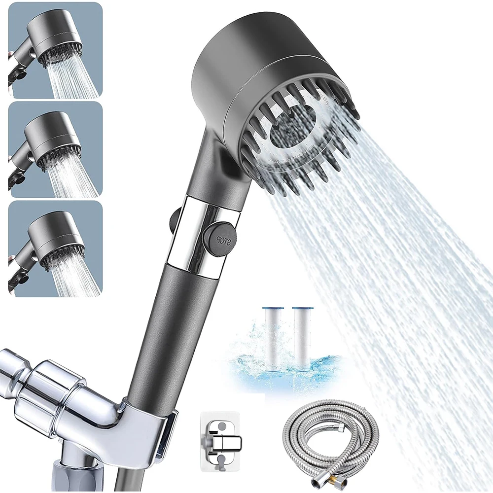 4 Modes Massage Shower Head with Silicone Brush Detachable Spray Gun Mode Handheld High Pressure Bathroom Showerhead with Filter
4 Modes Massage Shower Head with Silicone Brush Detachable Spray Gun Mode Handheld High Pressure Bathroom Showerhead with Filter
