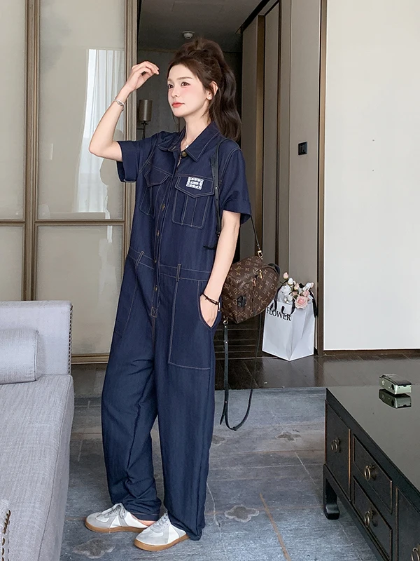 Summer Thin Denim Overalls Women's Casual Half Sleeve High Waist Long Pants Workwear Style Comfortable Fit High Waist Trousers
Summer Thin Denim Overalls Women's Casual Half Sleeve High Waist Long Pants Workwear Style Comfortable Fit High Waist Trousers