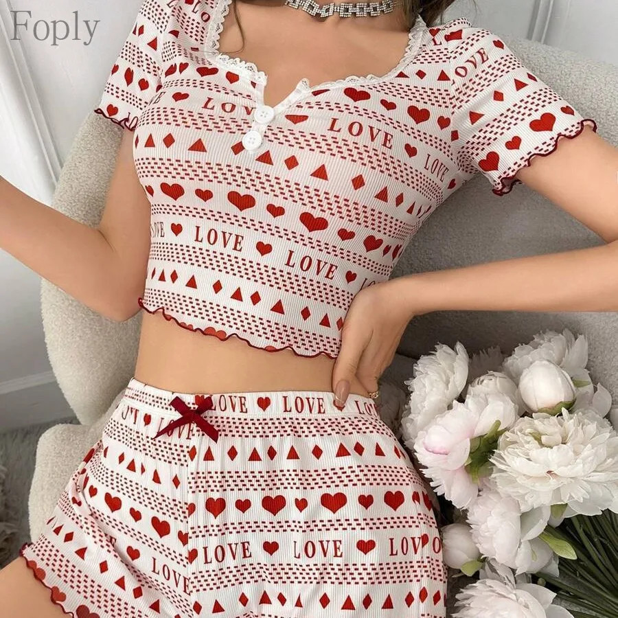 Women's Knitted Threaded Casual Pajamas Set Spring Summer 2Piece Pyjama Sleepwear Shortsleeve Top Shorts Pijama Pjs Homewear
Women's Knitted Threaded Casual Pajamas Set Spring Summer 2Piece Pyjama Sleepwear Shortsleeve Top Shorts Pijama Pjs Homewear