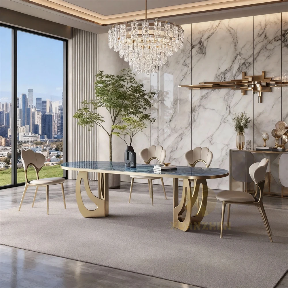 # Furniture Luxury Modern Marble Dining Table Set Travertine Stainless Steel Restaurant
# Furniture Luxury Modern Marble Dining Table Set Travertine Stainless Steel Restaurant