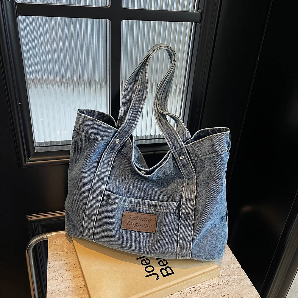 Women Denim Shoulder Bag Fashion Shoulder Purse Large Capacity Simple Tote Handbag Stylish Shopping Bag Outdoor Travel Bag
Women Denim Shoulder Bag Fashion Shoulder Purse Large Capacity Simple Tote Handbag Stylish Shopping Bag Outdoor Travel Bag