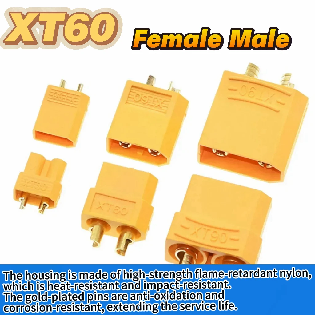 XT60Male Female Bullet Power Connector for RCLithium Battery Motor Quadrotor Multirotor Drone Aircraft General Spare Accessories
XT60Male Female Bullet Power Connector for RCLithium Battery Motor Quadrotor Multirotor Drone Aircraft General Spare Accessories