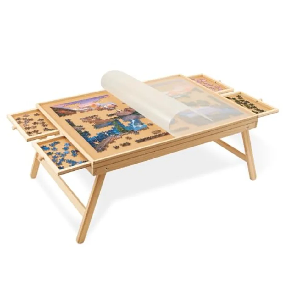 1000-Piece Puzzle Table with Drawers, Foldable Legs and Cover Wooden Jigsaw Puzzle Board with Legs for Adults and Built to Last
1000-Piece Puzzle Table with Drawers, Foldable Legs and Cover Wooden Jigsaw Puzzle Board with Legs for Adults and Built to Last
