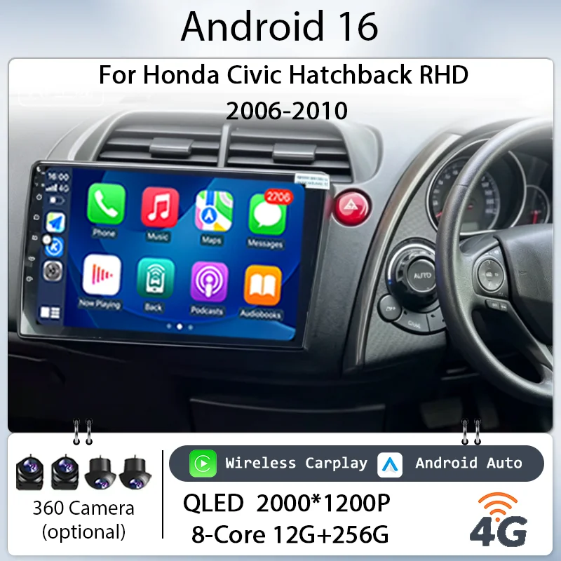 9" Android 16 for Honda Civic Hatchback RHD 2006‑2010 Car Stereo IPS HD Touch Screen Wireless CarPlay GPS Navi BT 4G DSP Player
9" Android 16 for Honda Civic Hatchback RHD 2006‑2010 Car Stereo IPS HD Touch Screen Wireless CarPlay GPS Navi BT 4G DSP Player