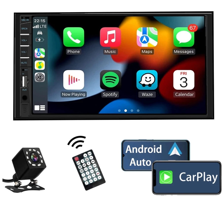 7-дюймовый 2-диночный автомобильный стереоприемник Carplay Android Auto HD с сенсорным экраном и камерой заднего вида Mirror Link Bluetooth FM
7-дюймовый 2-диночный автомобильный стереоприемник Carplay Android Auto HD с сенсорным экраном и камерой заднего вида Mirror Link Bluetooth FM