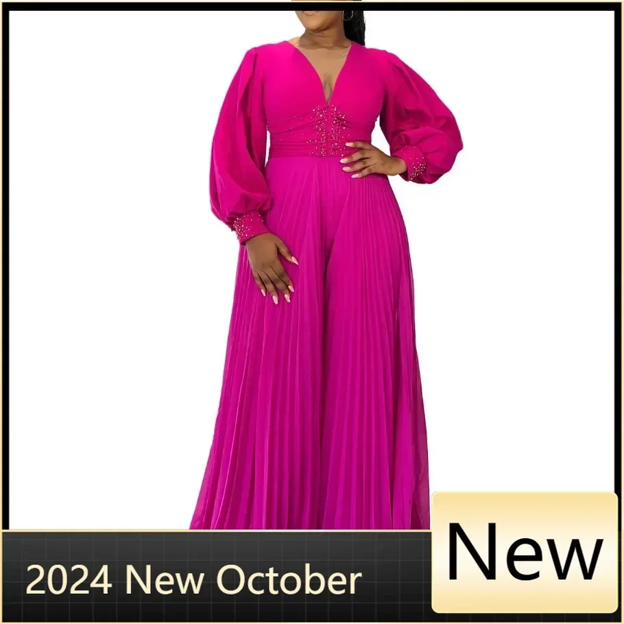 Customized Autumn Dashiki African Clothes for Women African Long Sleeve V-neck Polyester Long Jumpsuit Outfits Elegant African C
Customized Autumn Dashiki African Clothes for Women African Long Sleeve V-neck Polyester Long Jumpsuit Outfits Elegant African C