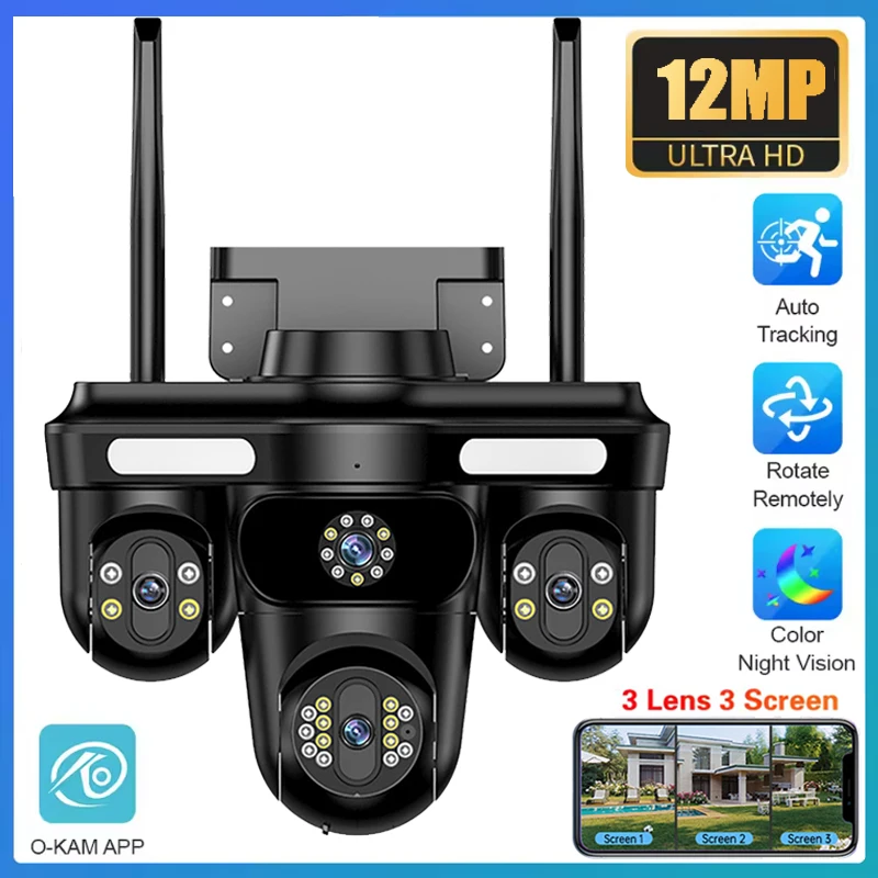 12-мегапиксельная HD Wi-Fi PTZ-камера, уличная тройная линза, три экрана, AI, IP-камера с автоматическим отслеживанием, камера видеонаблюдения, аудио-видео камера
12-мегапиксельная HD Wi-Fi PTZ-камера, уличная тройная линза, три экрана, AI, IP-камера с автоматическим отслеживанием, камера видеонаблюдения, аудио-видео камера