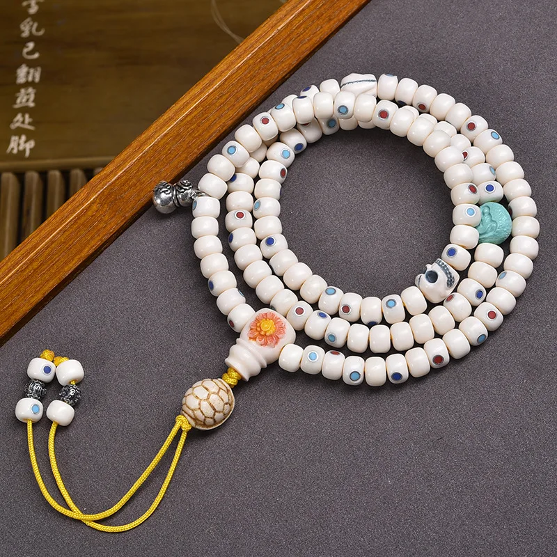 Deer bone inlaid 108-bead , single- Tibetan-style Buddhist beads, multi-loop beaded bracelet, manufacturer wholesale
Deer bone inlaid 108-bead , single- Tibetan-style Buddhist beads, multi-loop beaded bracelet, manufacturer wholesale