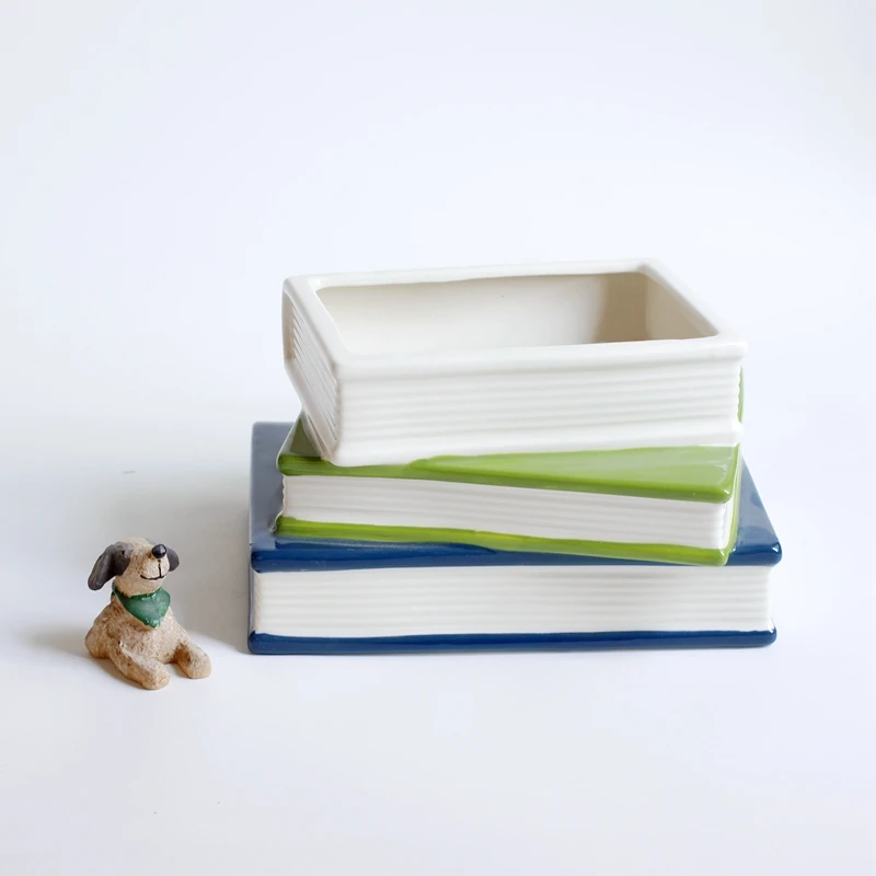 Creative book succulent micro landscape potted ceramic creative simple art holes at the bottom of large flower pot
Creative book succulent micro landscape potted ceramic creative simple art holes at the bottom of large flower pot