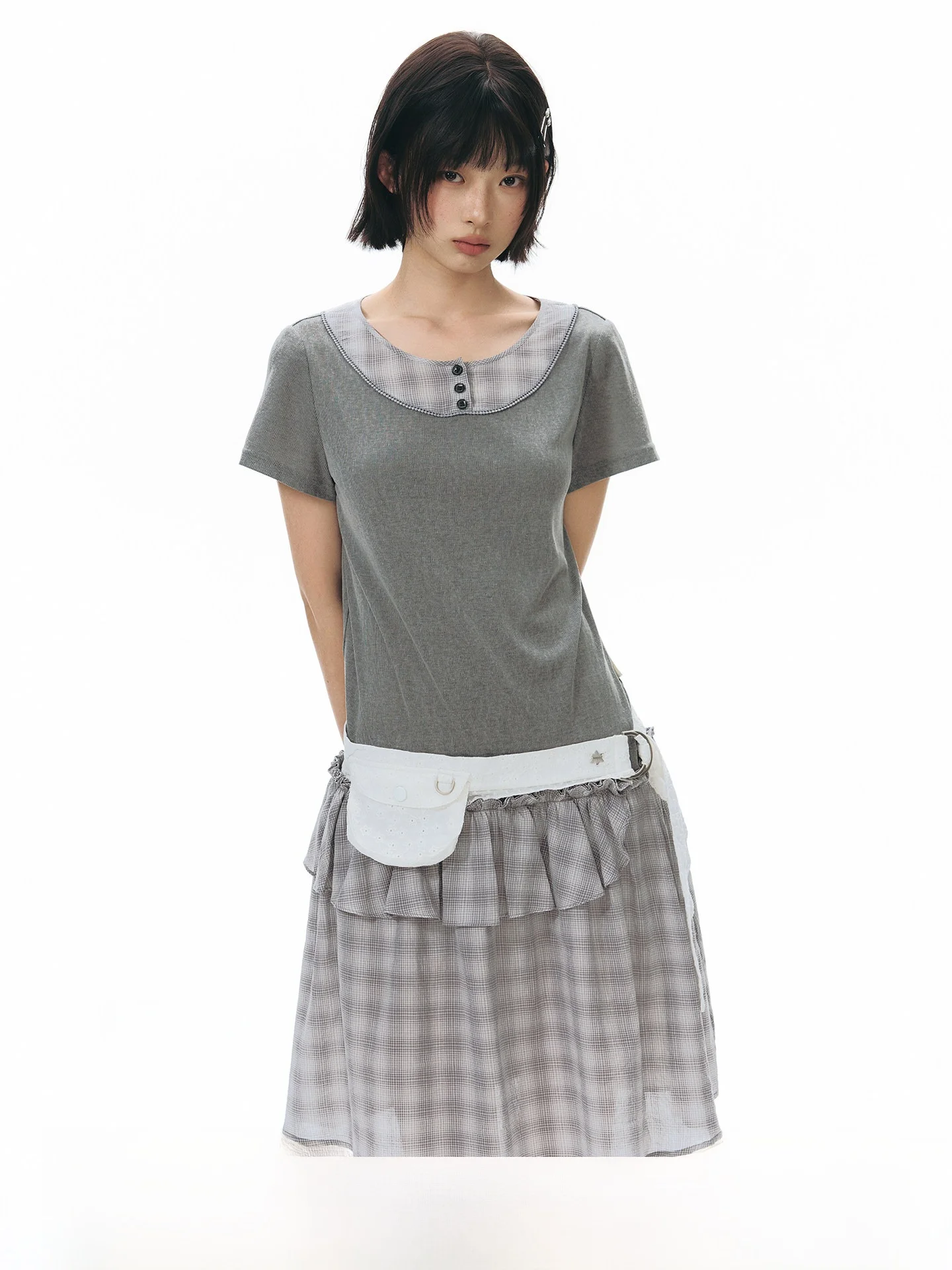 NAPSNAPS Original Shirt Collar Fake Two-Piece Dress Women Spring Summer New Style Girl Feeling A-Line Layered Fluffy Skirt
NAPSNAPS Original Shirt Collar Fake Two-Piece Dress Women Spring Summer New Style Girl Feeling A-Line Layered Fluffy Skirt