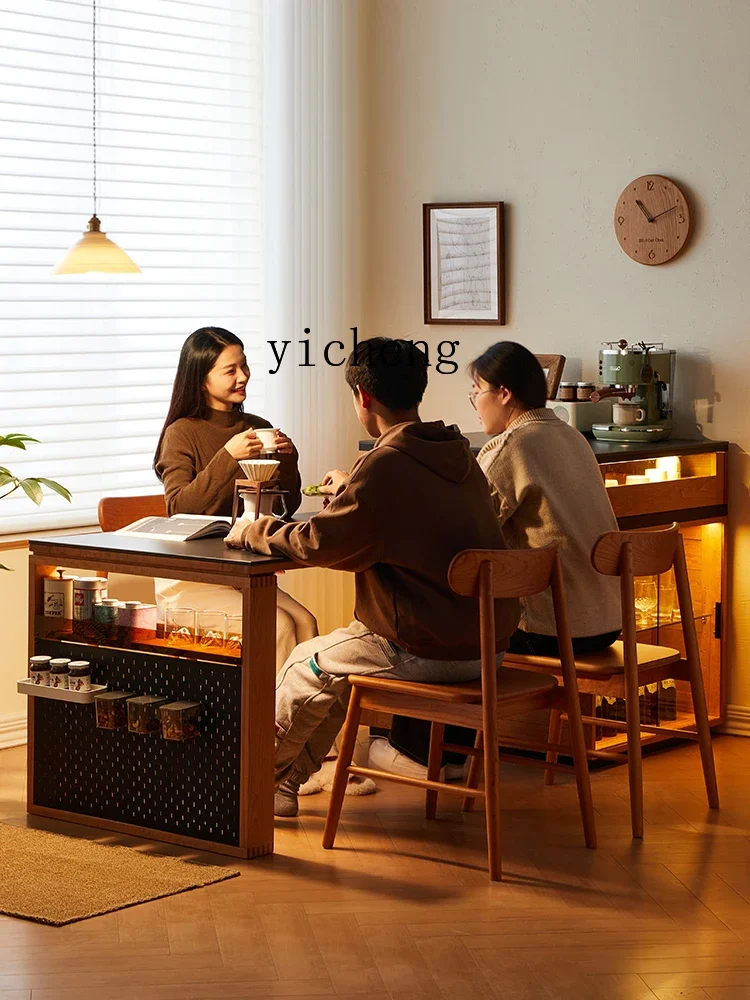 GZ cherry wood island dining table integrated multi-functional small apartment solid wood retractable rock slab dining table
GZ cherry wood island dining table integrated multi-functional small apartment solid wood retractable rock slab dining table