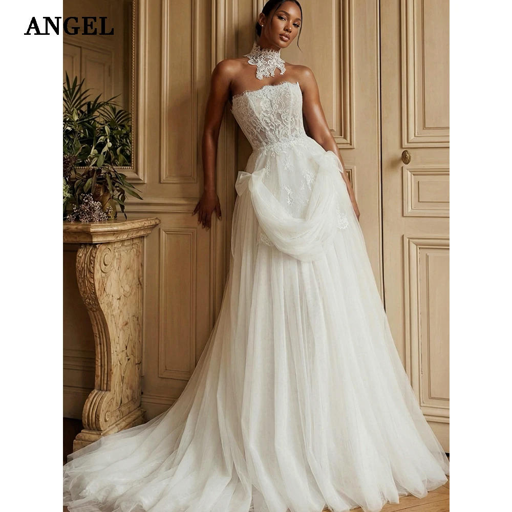 ANGEL 2 Piece Luxury Wedding Dresses 2026 Strapless Ivory Bride Dress With Train Lace Bridal Gowns Vestidos De Novia Custom
ANGEL 2 Piece Luxury Wedding Dresses 2026 Strapless Ivory Bride Dress With Train Lace Bridal Gowns Vestidos De Novia Custom