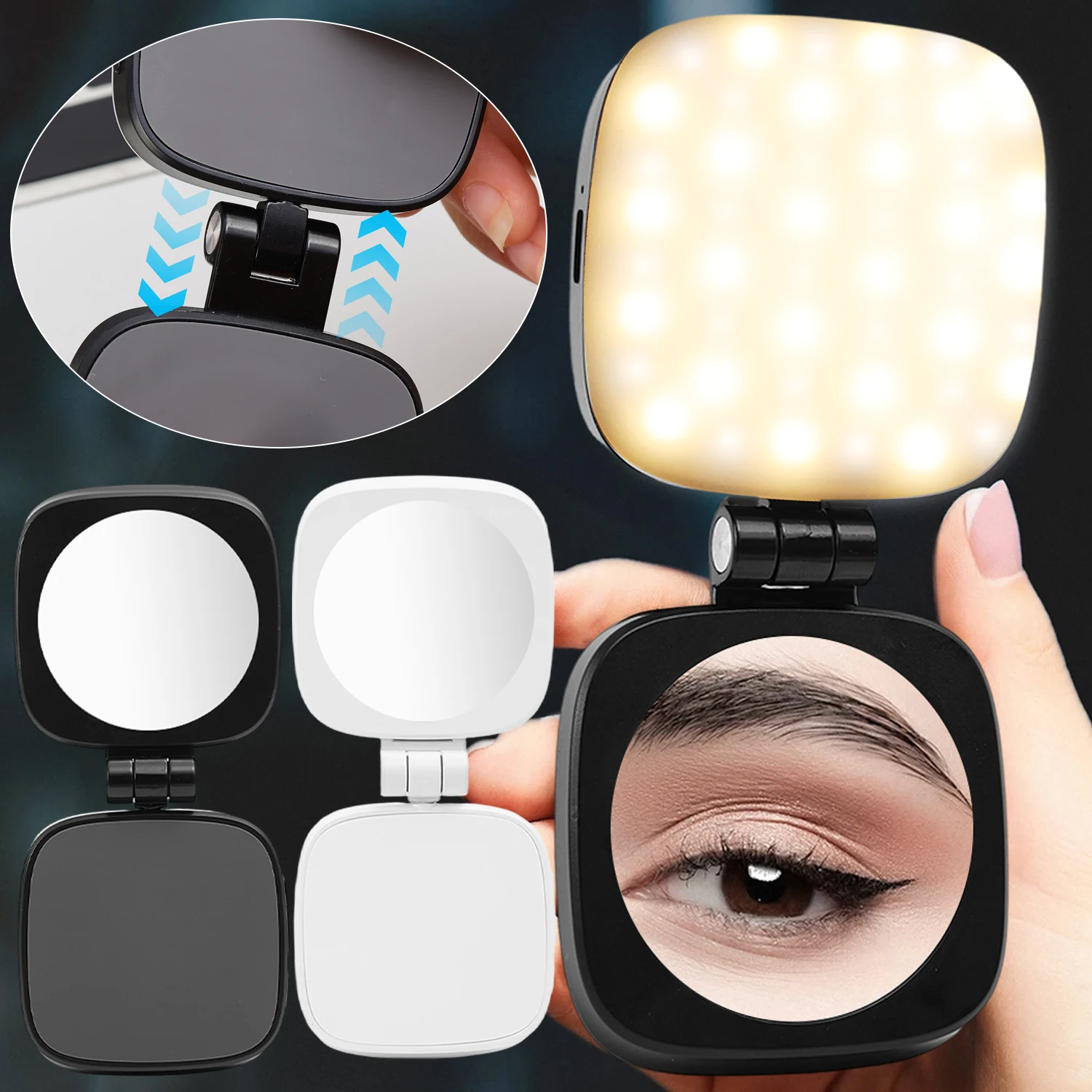 Adjustable Brightness Suqare Magnetic Selfie Lights with Mirror Foldable LED Phone Flashes Lamp Multifunction Magnet Fill Light
Adjustable Brightness Suqare Magnetic Selfie Lights with Mirror Foldable LED Phone Flashes Lamp Multifunction Magnet Fill Light