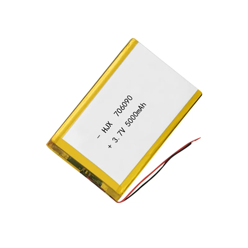 3,7 В 706090 5000 мАч литий-ионный полимерный аккумулятор для портативного планшетного ПК
3,7 В 706090 5000 мАч литий-ионный полимерный аккумулятор для портативного планшетного ПК