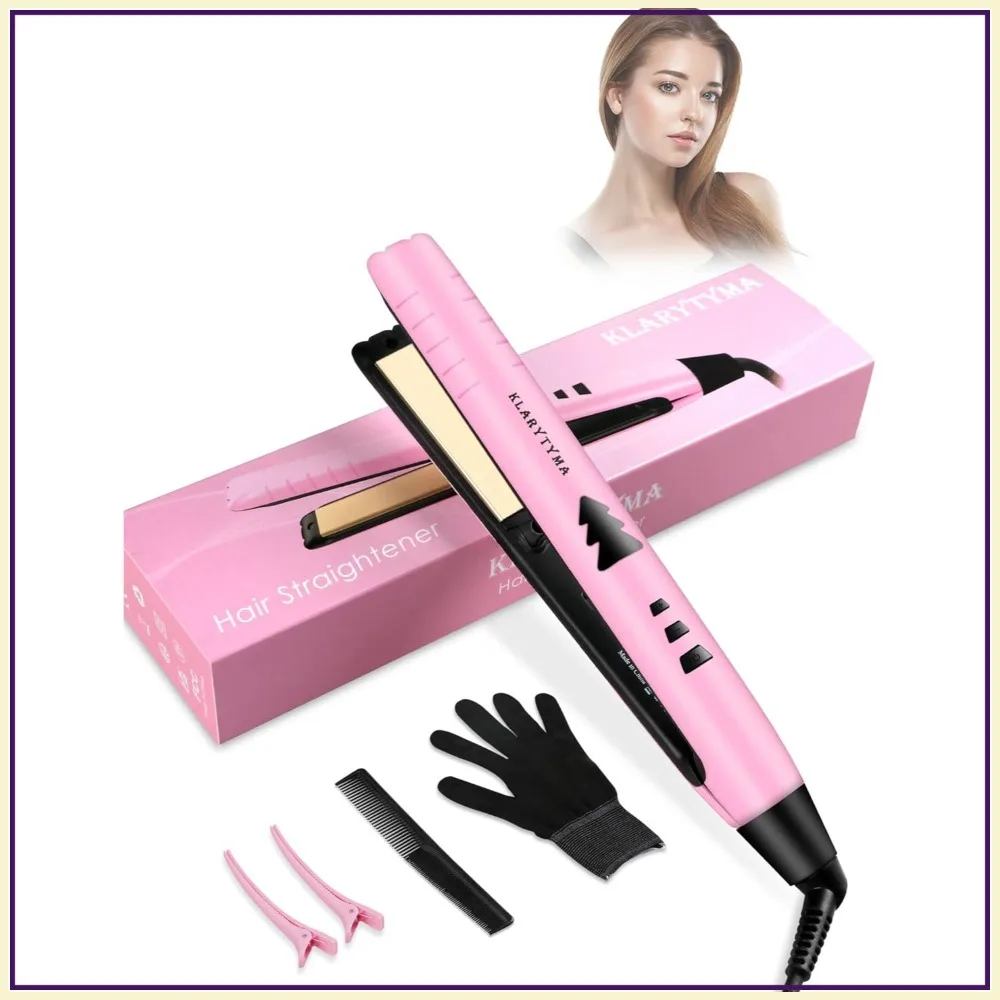 2-in-1 Hair Straightener & Curler, Titanium Plates, 15s Heat Up, Negative Ions, Mini Travel Size, Pink
2-in-1 Hair Straightener & Curler, Titanium Plates, 15s Heat Up, Negative Ions, Mini Travel Size, Pink