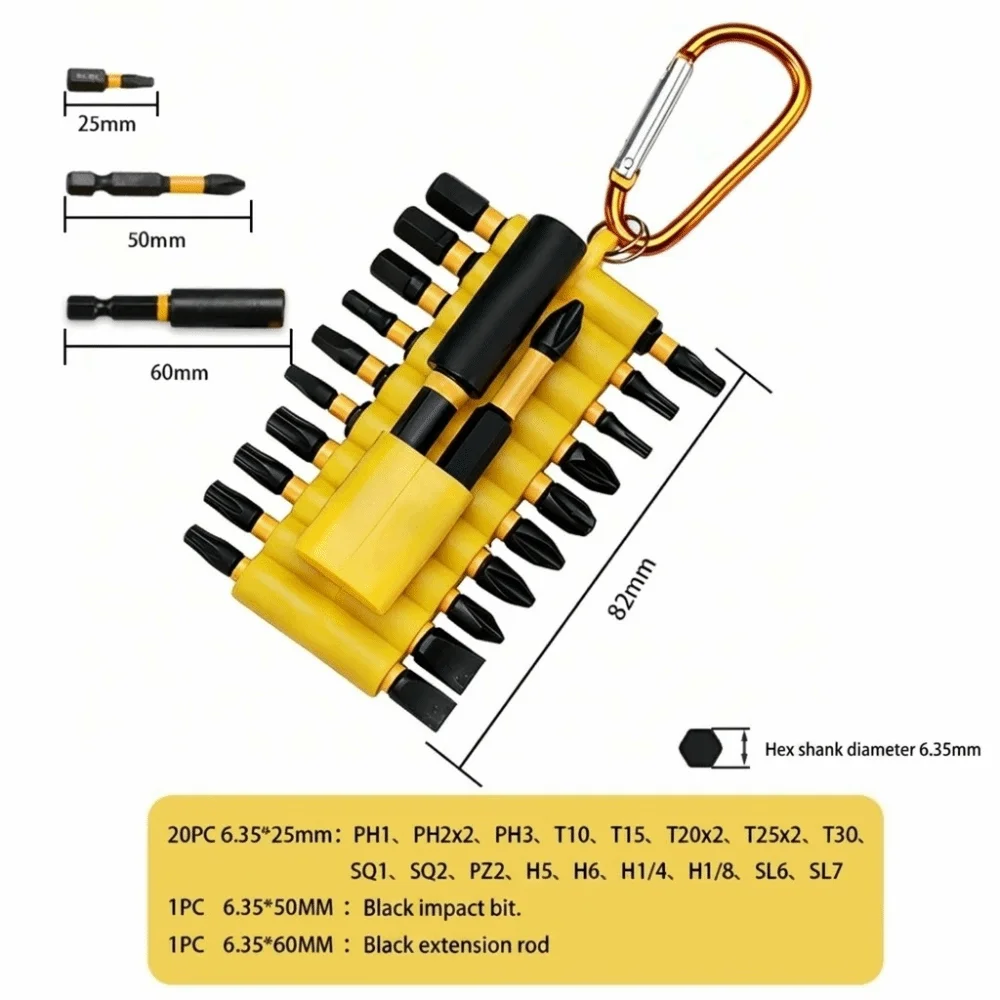 22Pcs High Hardness Screwdriver Bit Set Impact Resistant Anti Slip Hex Shank Bit Multi Functional S2 Alloy Steel
22Pcs High Hardness Screwdriver Bit Set Impact Resistant Anti Slip Hex Shank Bit Multi Functional S2 Alloy Steel