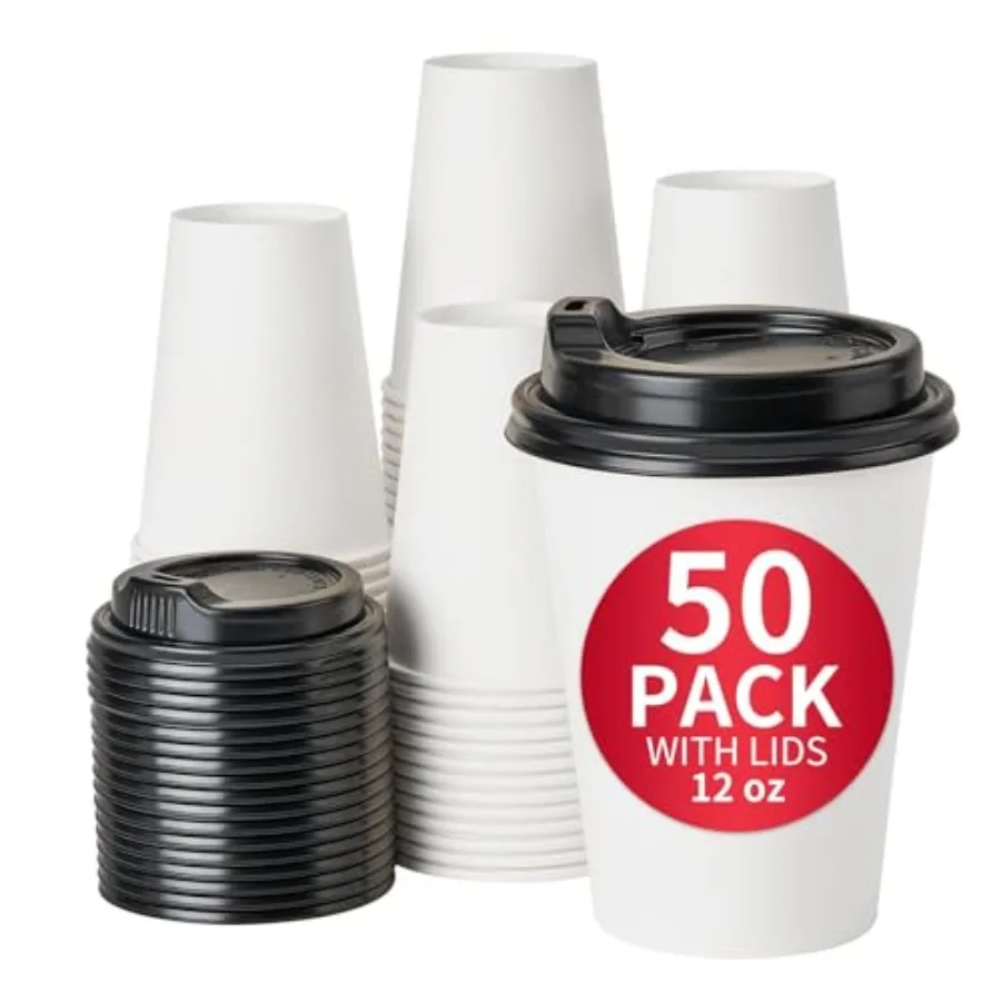 Disposable Paper Coffee Cups, Paper Coffee Cups with Lids, Hot Cup for Home/Office
Disposable Paper Coffee Cups, Paper Coffee Cups with Lids, Hot Cup for Home/Office