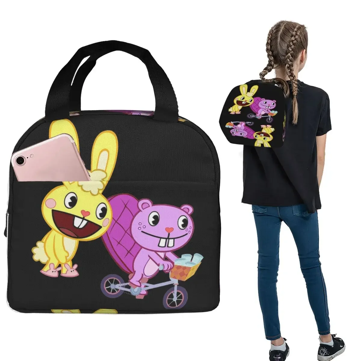 Термосумка для обедов Cuddles Happy Tree Friends для женщин и детей, портативная термосумка для еды, термосумка-тоут
Термосумка для обедов Cuddles Happy Tree Friends для женщин и детей, портативная термосумка для еды, термосумка-тоут